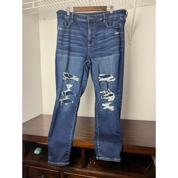 American Eagle Outfitters Denim - American Eagle Dark Wash Distressed Jean 20R